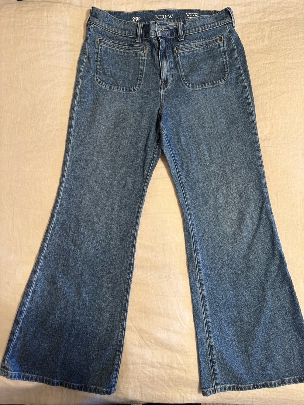 J.Crew Women's Flare Jeans in Medium Blue Denim